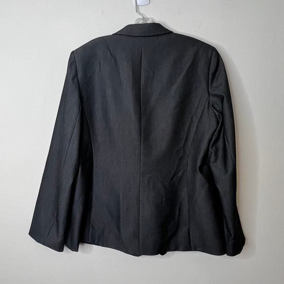 Tahari ASL Peak Collar One Button Blazer Dark Grey Womens Size 16 - Picture 3 of 7